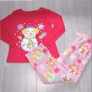 Girls Snowman Holiday PJ Set